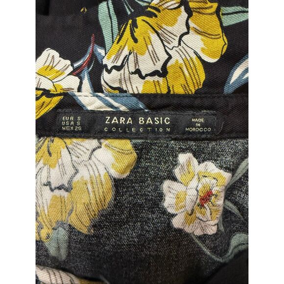 Zara Basic Collection Button Front Midi Floral Dress Long Sleeve Womens Size S - Picture 10 of 10